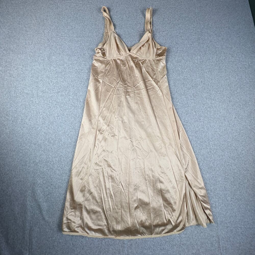 Vintage 60s 70s Full Slip Size 36 Nude Nylon Lingerie Union Made USA ANGELA